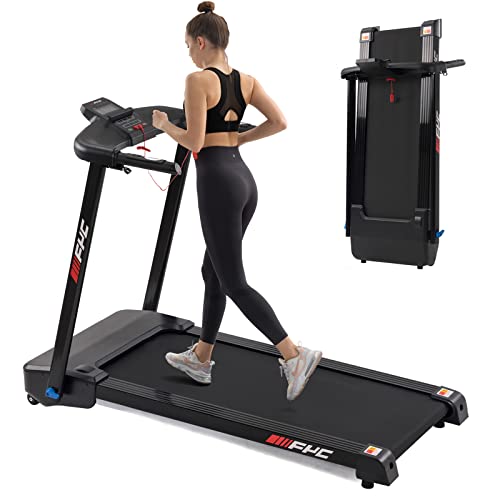 FYC Folding Treadmill for Home - 2.5 HP Compact Electric Running Machine Fitness Walking Exercise Portable Treadmills for Space Saver Apartment Gym Office, 240 LB Capacity