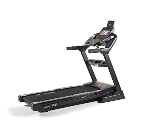 SOLE, F63 Treadmill, Home Workout Foldable Treadmill with Integrated Bluetooth Smart Technology, Device Holder, LCD Screen, USB Port, Lower-Impact Design
